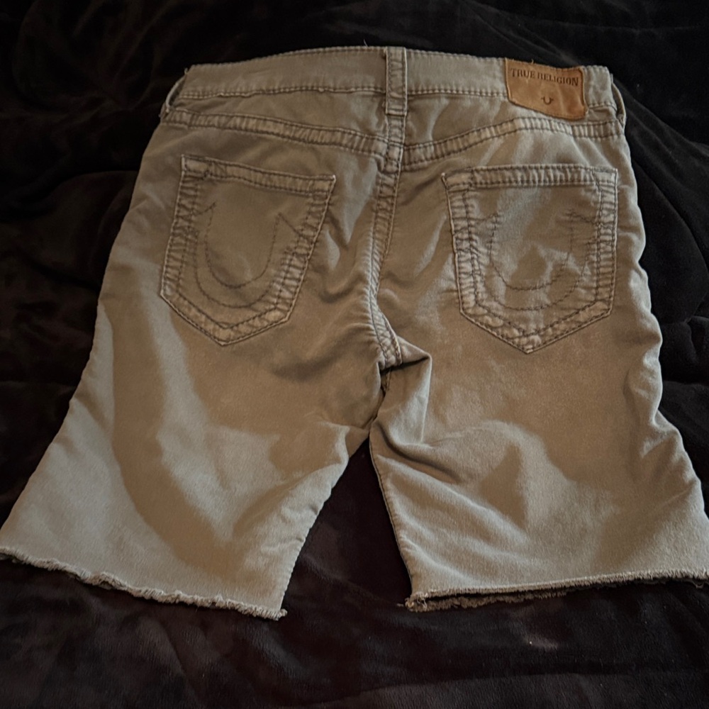 True Religion Gray Jean Shorts for Men
